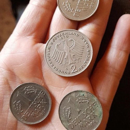 German mark coins used, pack of 4