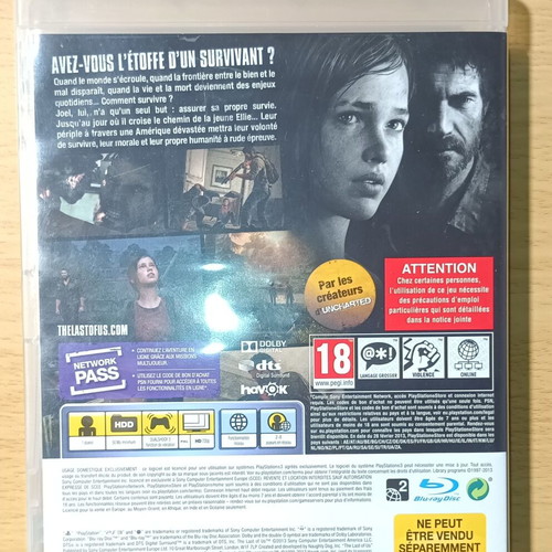 The Last of Us PS3 game like new, French cover