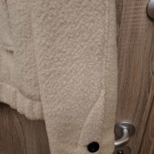 Zara jacket with boucle wool, new, XL, cream color