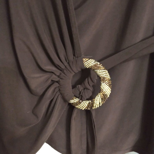 Brown blouse like new, size Large with tie