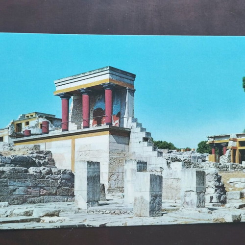 Postcard of the Minoan Palace of Knossos used