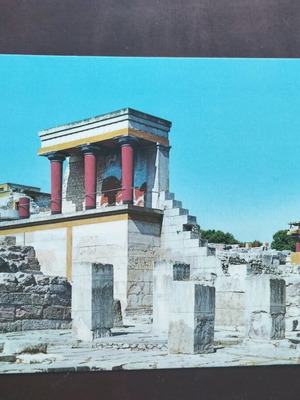 Postcard of the Minoan Palace of Knossos used