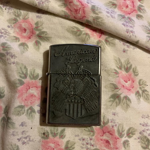 American Legend metal petrol lighter with embossed eagle design