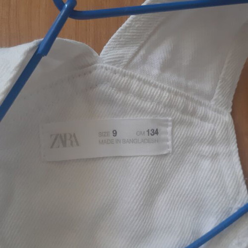 Zara overalls for girls 8 and 9 years like new, white and blue