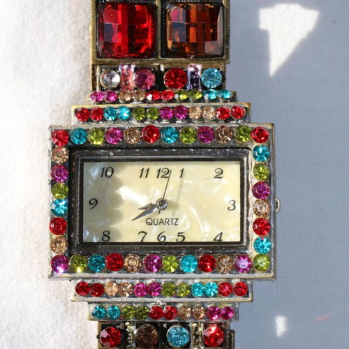 Antique diamond watch with zircon crystals new