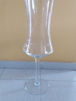 Glass large candlestick new, floor-standing 60 cm height