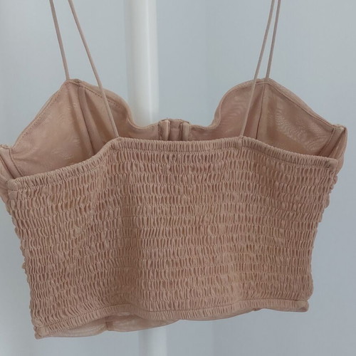 Zara Top bustier mesh nude size M like new