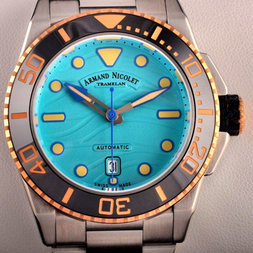 Armand Nicolet A480PSN-TF-MA4482A men's automatic watch, blue dial