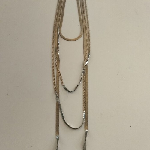 Layered necklace silver tone, like new, 40 cm