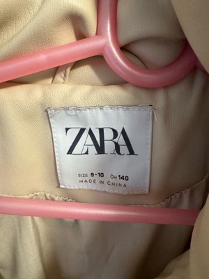 Zara jacket for 10-year-old girl like new, cream leatherette