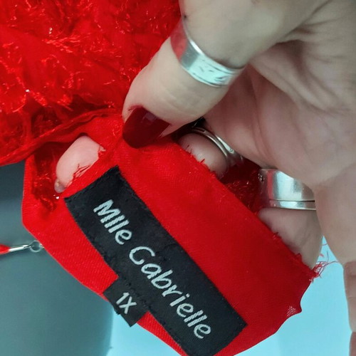 Τουνίκ Mille Gabrielle σαν καινούργιο, σχεδιαστικό πολυτελές, κόκκινο με φούντες
