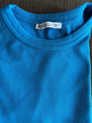 Zara rib short-sleeve top like new, size M, blue