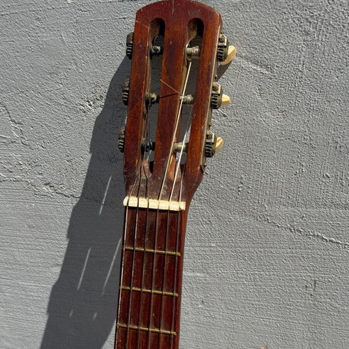 Vintage classical guitar used, for restoration or decor project