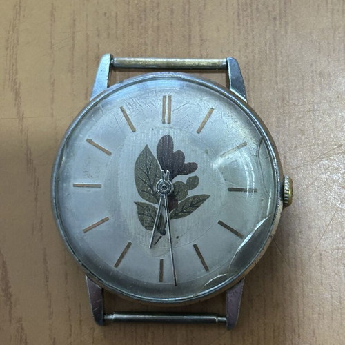 Pobeda Soviet wristwatch used, rare factory design 1950-1965