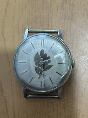 Pobeda Soviet wristwatch used, rare factory design 1950-1965