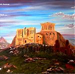  Πίνακας ζωγραφικής (Acropolis) Έργο ζωγραφισμένο στο χέρι σε τελαρωμένο καμβά: 35X45X1.5cm