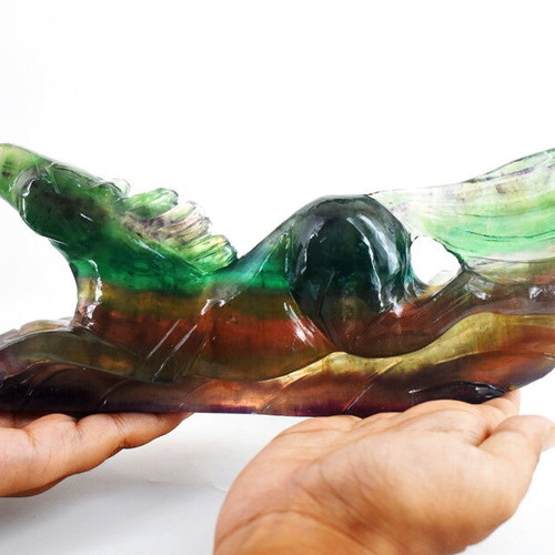 Multicolor Fluorite Hand-Carved Horse New, 5037 Cts from India