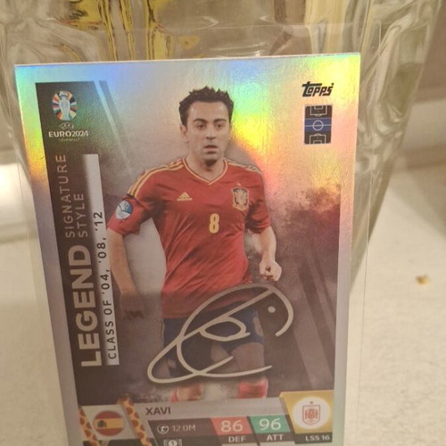 Xavi Topps Euro 2024 card with printed autograph
