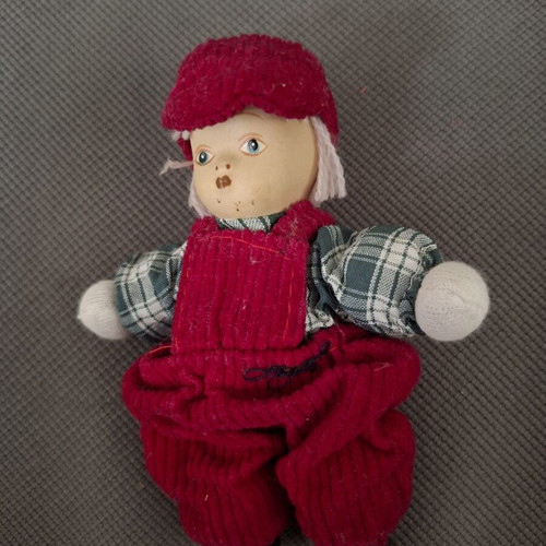 Vintage porcelain doll used, decorative for baby room or gift