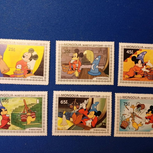 Disney stamps 6 incomplete rows new