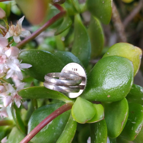 Silver 925 ring with lapis lazuli used