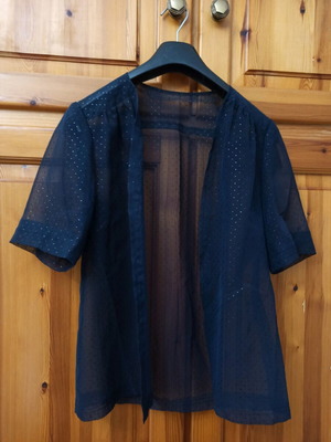 Cardigan transparent with short sleeve like new, blue