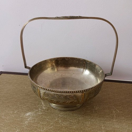 Silver-plated antique fondue bowl like new