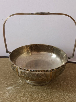Silver-plated antique fondue bowl like new