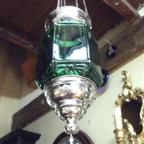 Glass hanging lamp used like new