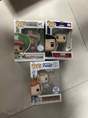 Funko Pop Xavi, Choppermon and Backpacking Freddy new, set of 3