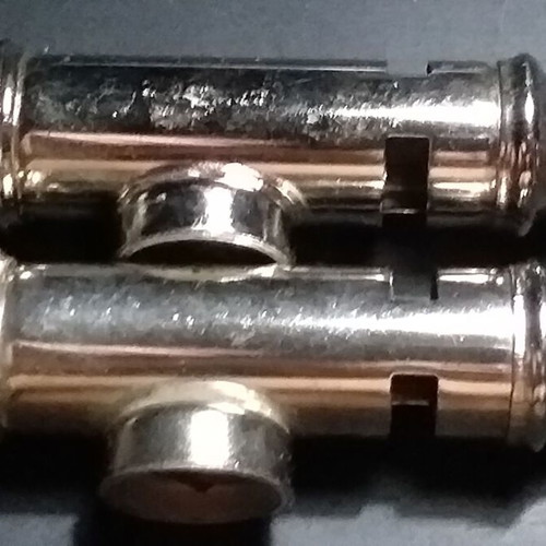 Collectible whistles-compasses used, set of 2, nickel-plated