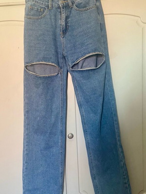 Jean cut out women's pants size XS like new, blue