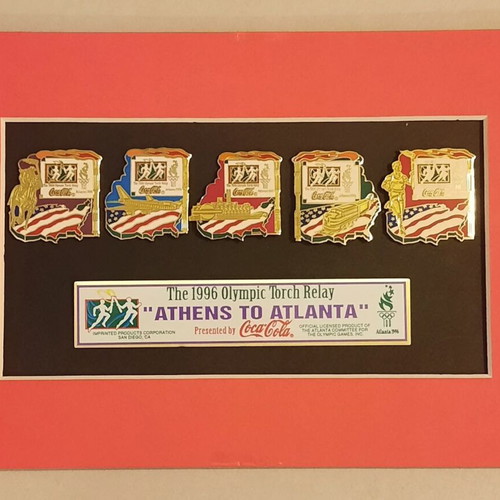 Olympic Games Torch Relay Route Athens to Atlanta 1996 like new, display ready