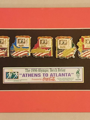 Olympic Games Torch Relay Route Athens to Atlanta 1996 like new, display ready