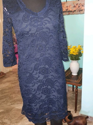 Lace dress used, blue, size S