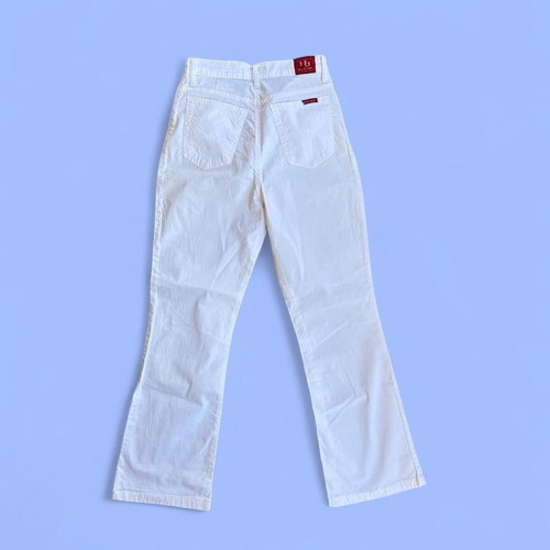 Holyday white high-waisted pants used, elastic, summer style