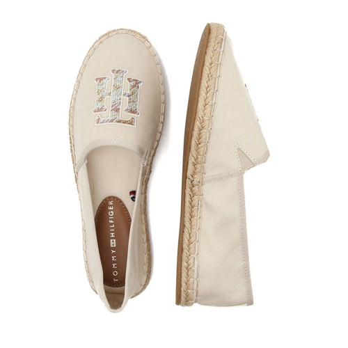 Tommy Hilfiger Th Logo Espadrille beige shoes new