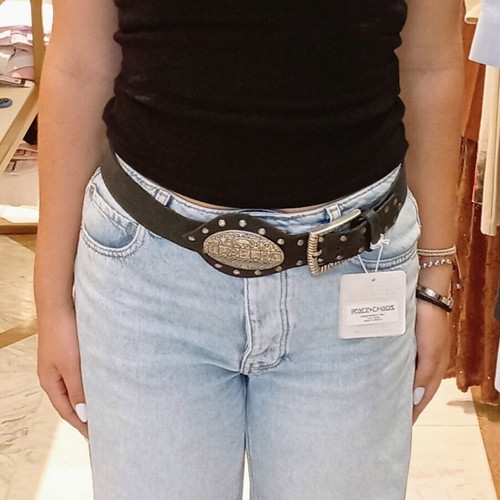 Peace+Chaos leather belt new, black with silver details