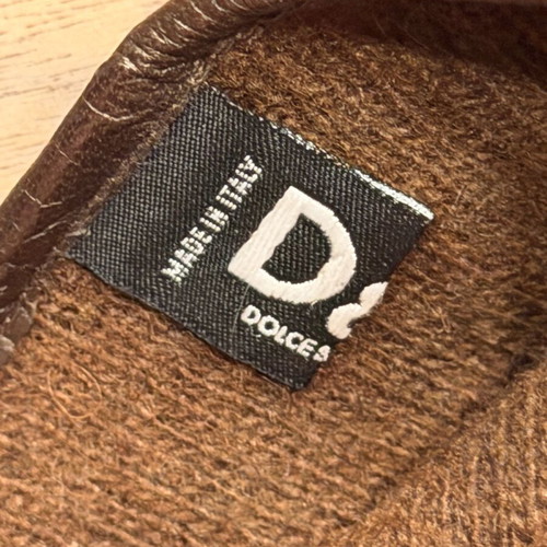 Dolce & Gabbana leather gloves like new, brown, size 9 1/2