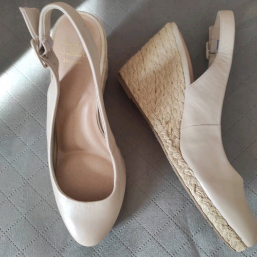 Dune platform sandals size 39 new, beige leather