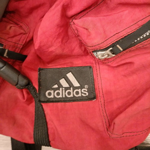 Adidas small backpack used, red with black details