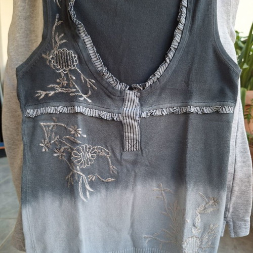 Replay vintage sleeveless top used, cotton, small, grey ombre