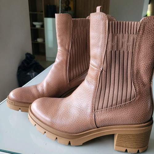 Hispanitas leather boots used, anatomical, beige brown