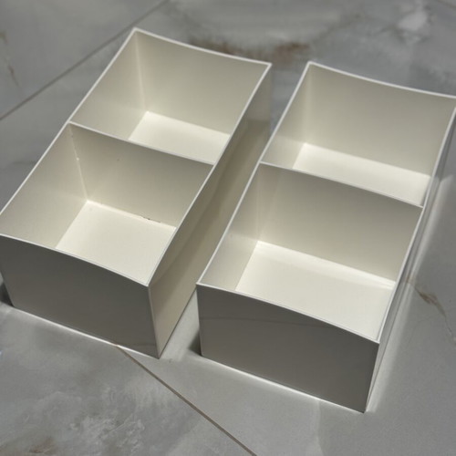 Set of 2 white plastic storage boxes