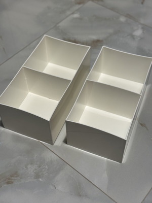 Set of 2 white plastic storage boxes