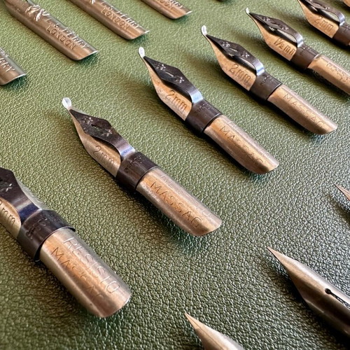 Collectible dip pen nibs used, lot of 42 pieces