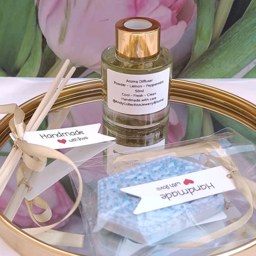 Reed Diffuser 50ml with Ocean Wave closet tablet and wax melts gift