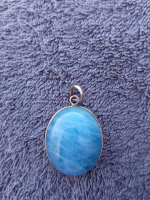 Crystalo Aqua Marin Silver Necklace new, turquoise