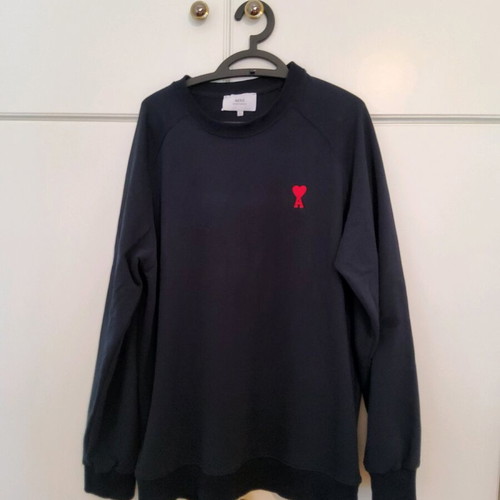 Ami Navy Cotton Ami de Coeur sweatshirt like new, size Large