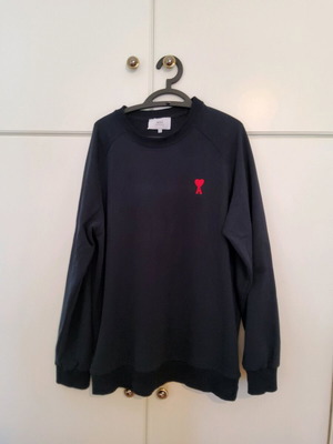 Ami Navy Cotton Ami de Coeur sweatshirt like new, size Large